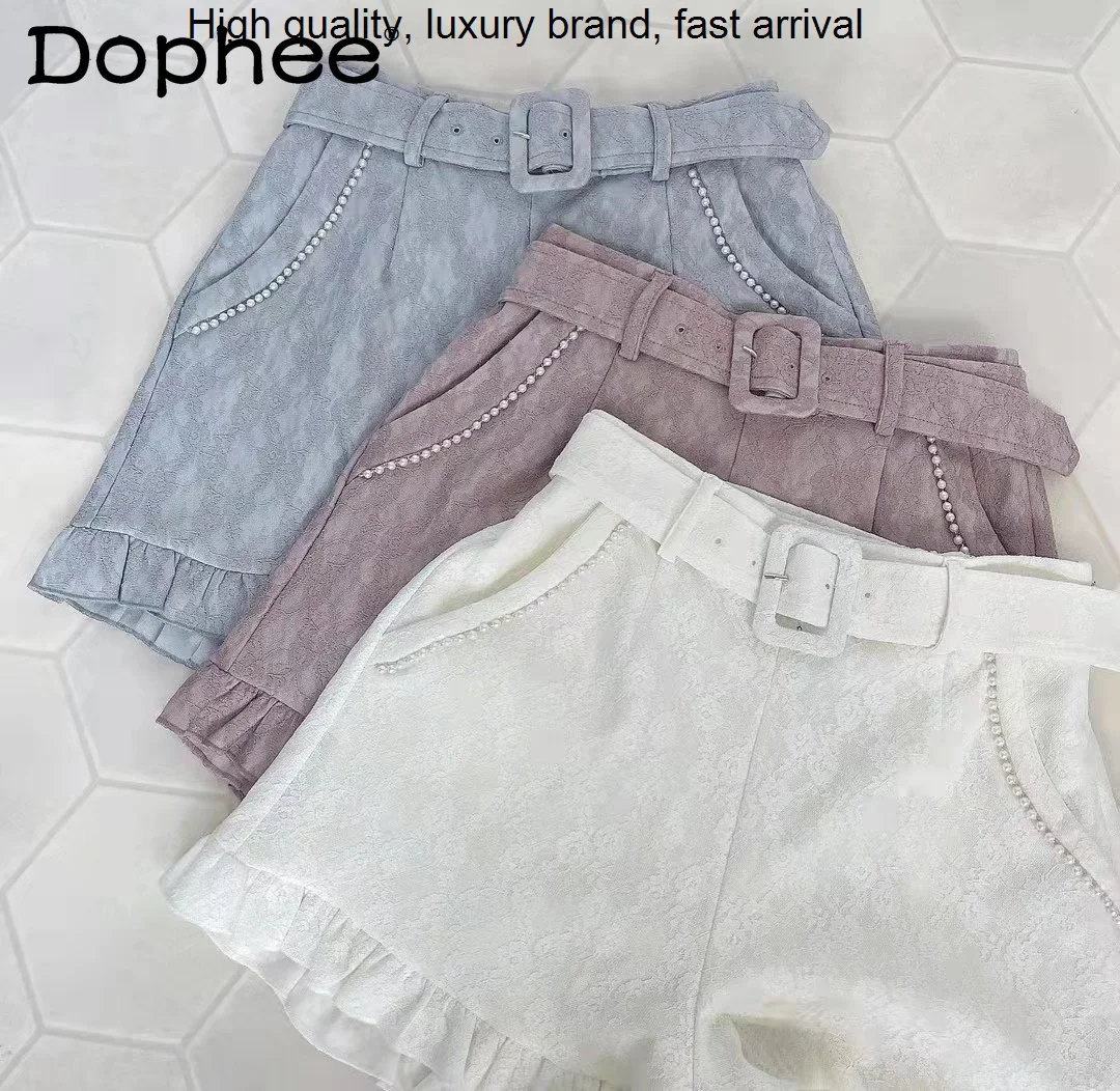 

New 2023 Spring Cute Sweet Lace for Women's Japanese Lolita Beaded Casual Shorts Hot Pants Pantalones Cortos De Mujer