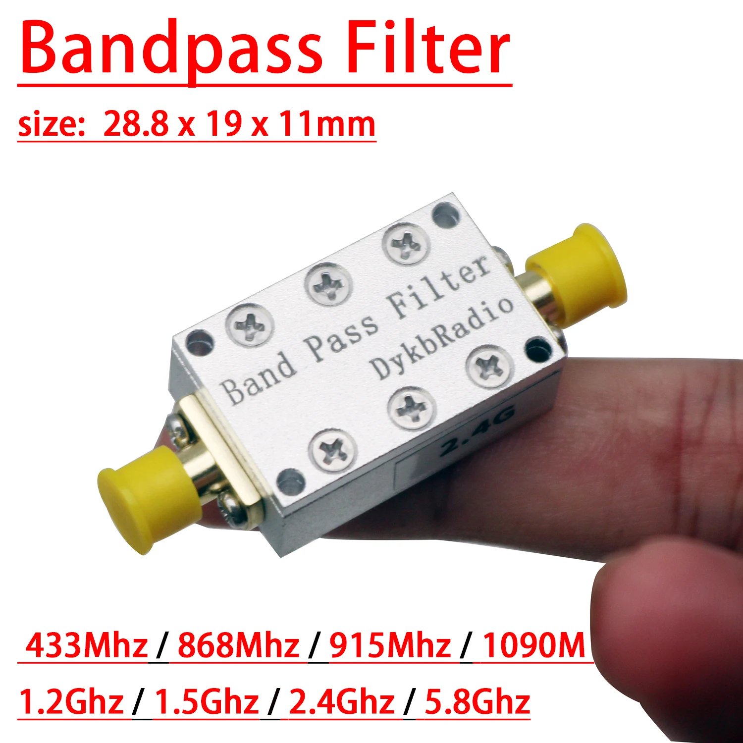 BPF 433Mhz 868Mhz 915Mhz 1090M 1.2G 1.5G 2.4Ghz 5.8Ghz SAW Bandpass Filter RF Radio Signal for Drone LORA Helium Miner SDR WIFI