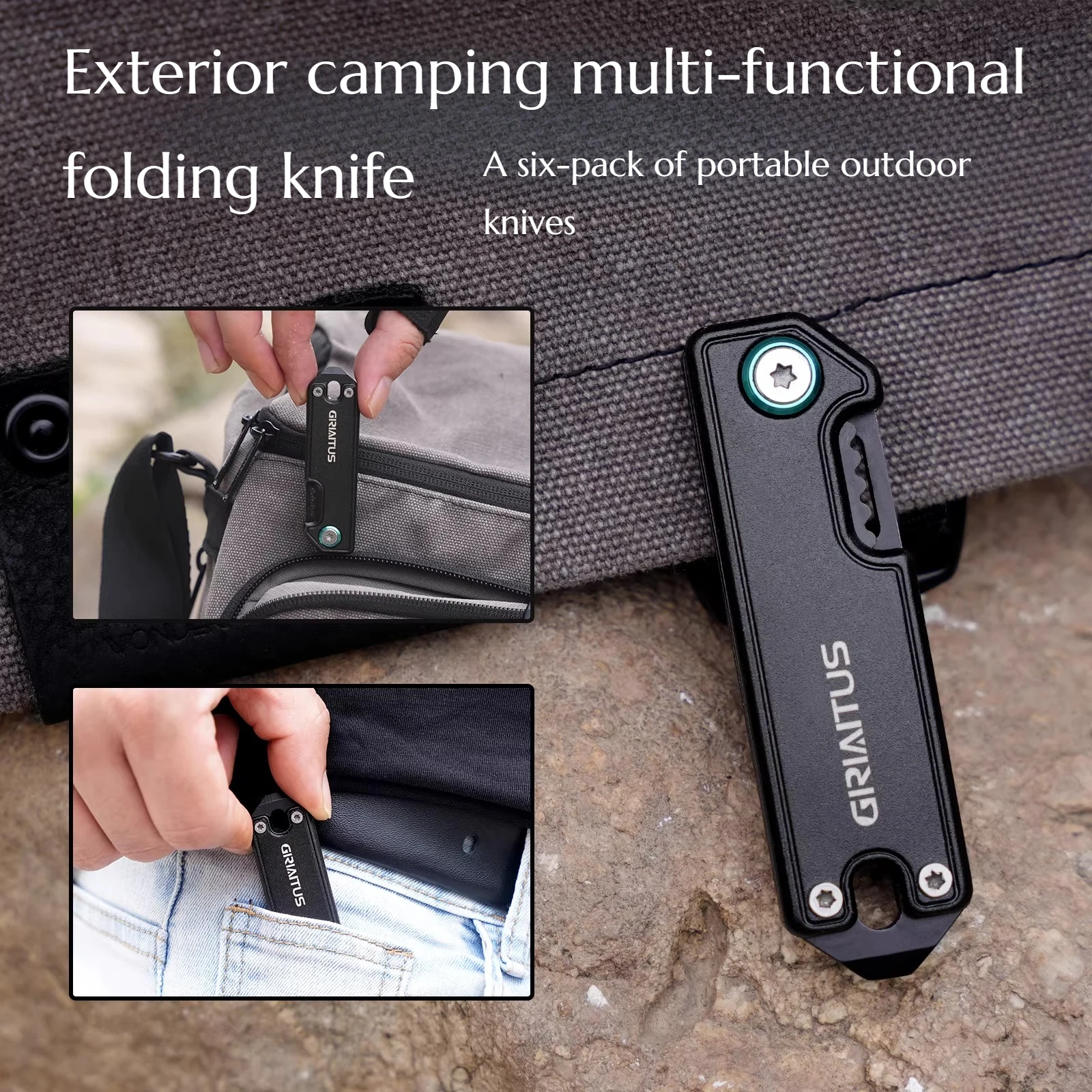 

6-in-1 EDC Outdoor Camping Multi-functional Folding Knife Pocket Portable Emergency Survival Tool Bottle Opener