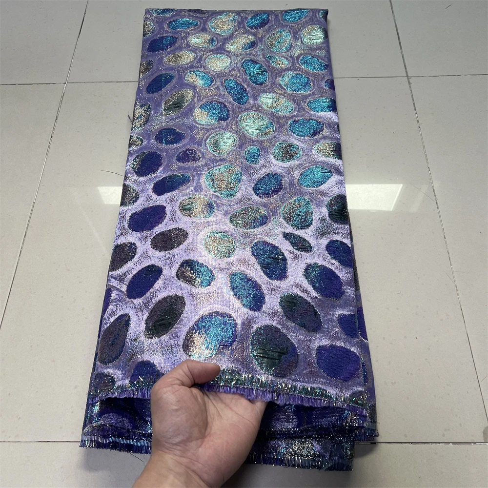 

2026 African Nigerian High-Quality Tulle Lace Fabric Jacquard Organza Embroidery Guipure for Party Prom Dress 5Yard YXZ187