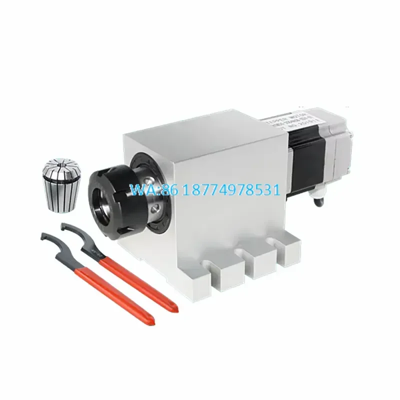 Wmwmnu CNC Harmonic Drive 4th Axis Rotary ER32 Chuck 50:1 Speed Reducing Ratio for Milling Mach3 Control System for