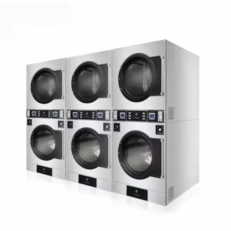 Custom Commercial Laundry Equipment Operated 15kg Stack Washer Dryer/Doublr Dryer for Hotels Laundromats New Condition view 3