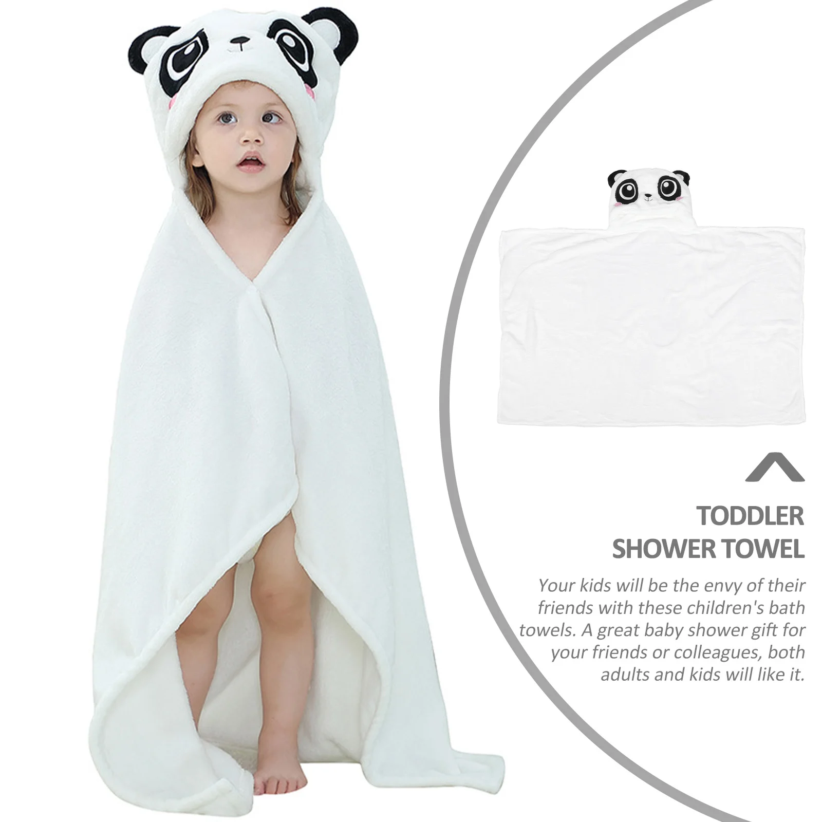 Ręcznik kąpielowy ultra miękki flanelowy, bardzo chłonny, z nadrukiem kreskówkowym, wygodny ręcznik dla malucha, szlafrok dziecięcy do kąpieli pod prysznic.