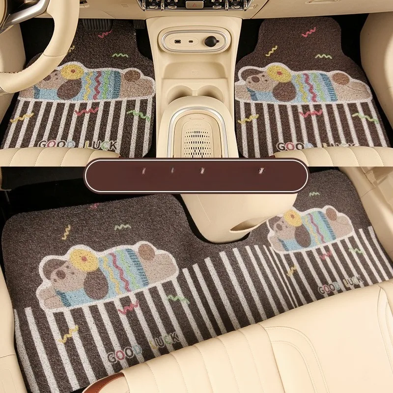 

Комплект из трех автомобильных ковриков: милые, грязеотталкивающие, противоскользящие, износостойкие защитные коврики для автомобиля