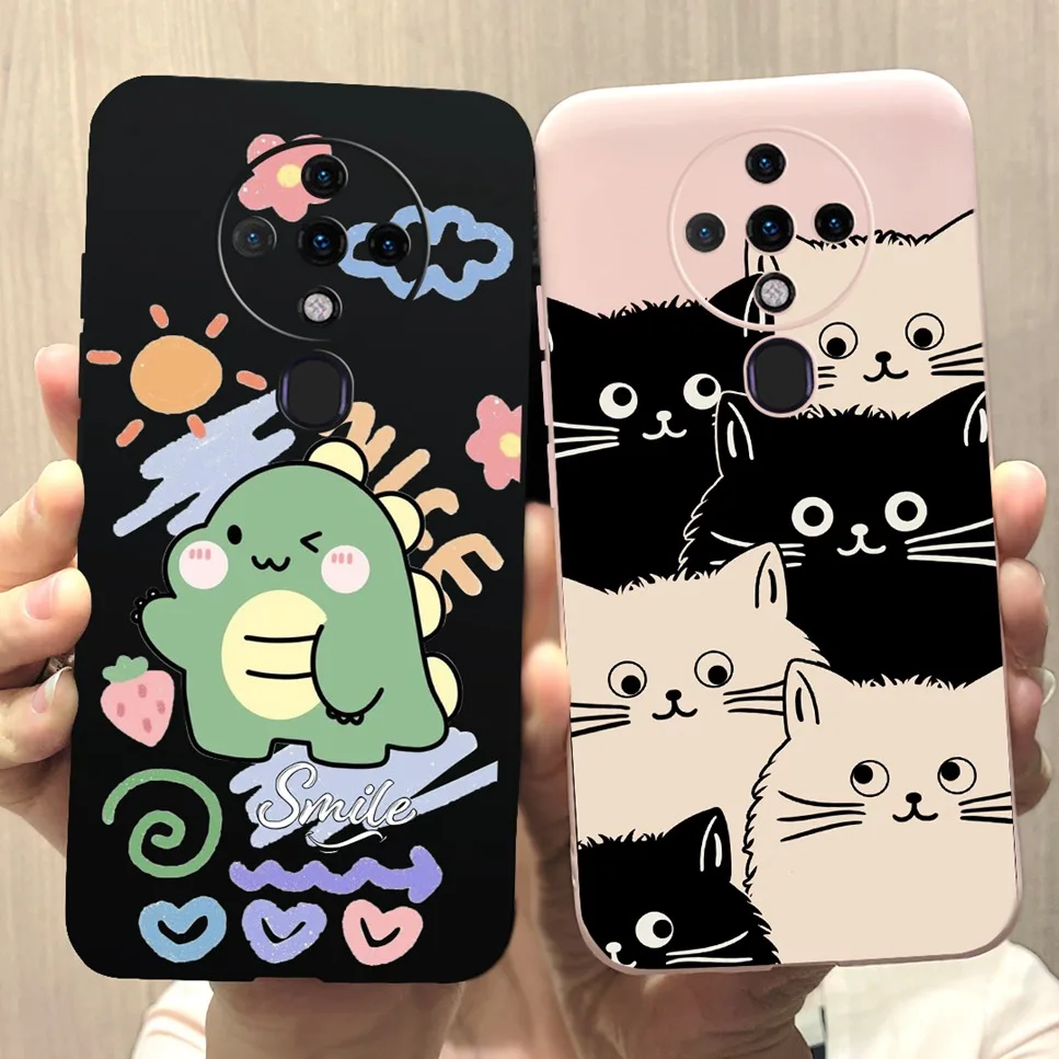 Funda de silicona suave para Tecno Spark 6, carcasa con diseño de astronauta espacial, dinosaurio, color negro y rosa, para Tecno Spark6 KE7