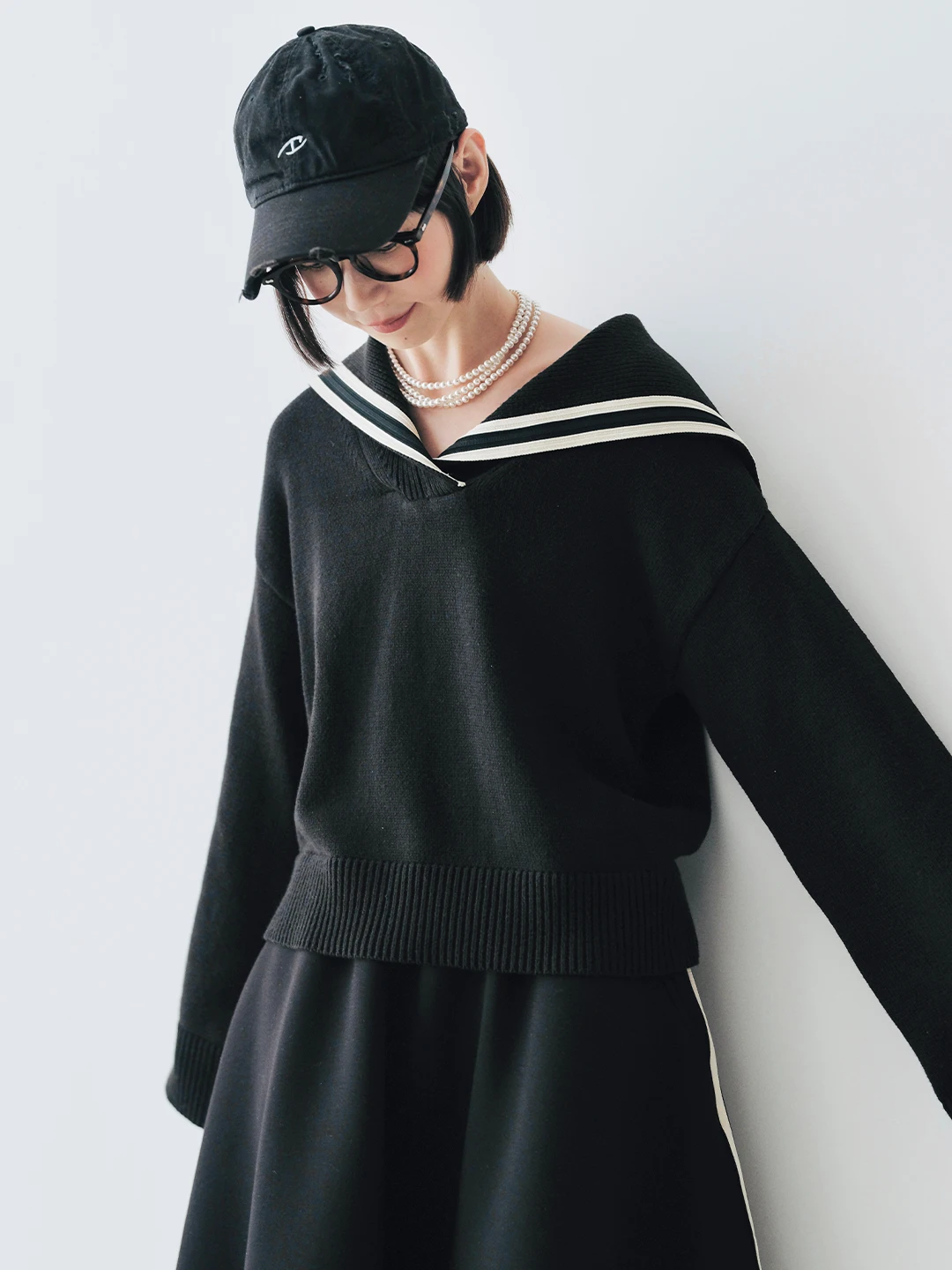 

Оригинальный классический темно-синий свитер с воротником, женский осенне-зимний вязаный свитер из смеси хлопка, длинный теплый термоцветный топ