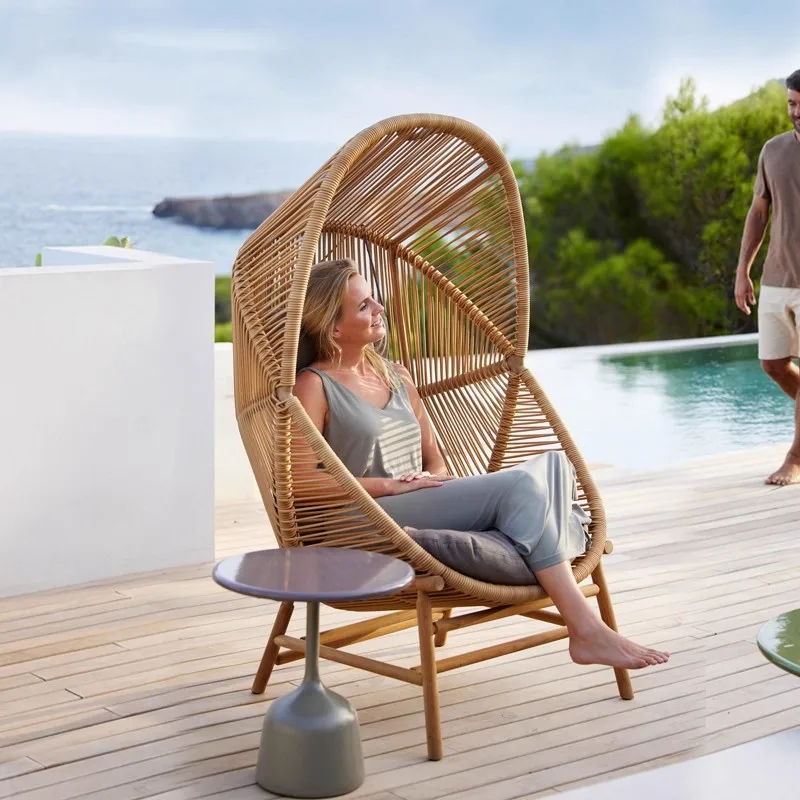 

Courtyard Garden Villa Hotel Internet celebrity Nest Rattan recliner Hanging Basket Hanging Chair Single