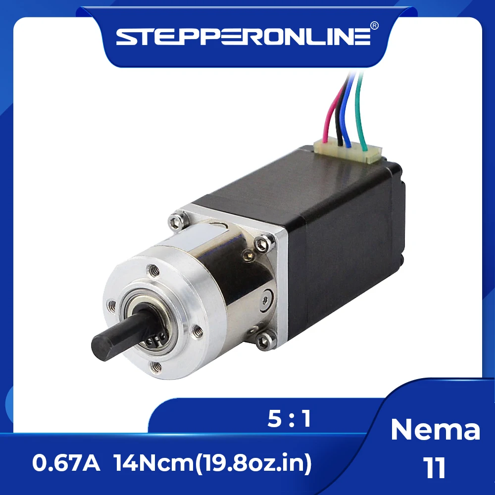 Nema 11 Stepper Motor Bipolar L=51mm w/ Gear Ratio 5:1 Planetary Gearbox for CNC Robot 3D Printer