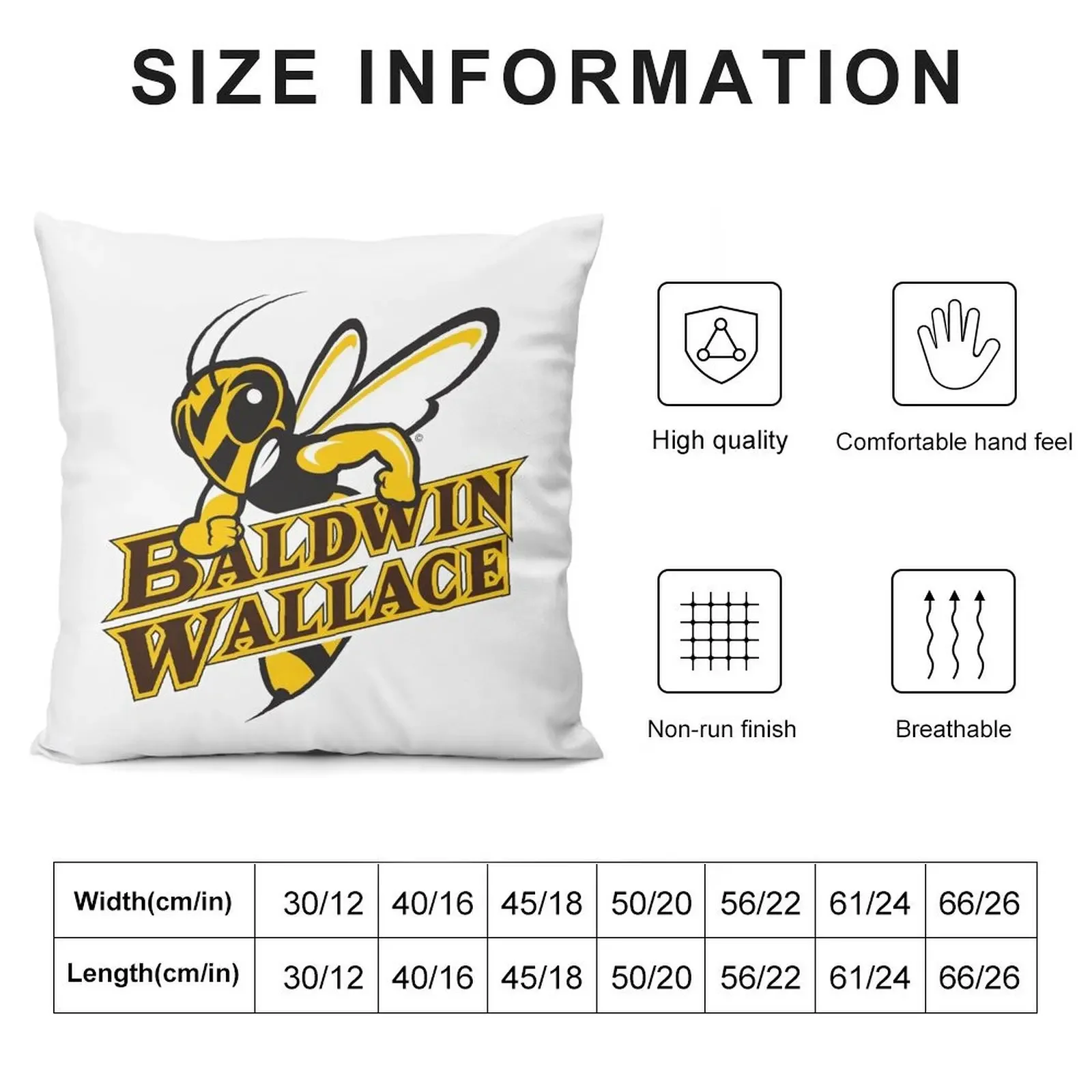 Baldwin Wallace University yellowjackets Throw Pillow Sofa Decorative Covers Marble Cushion Cover Pillows Aesthetic pillow