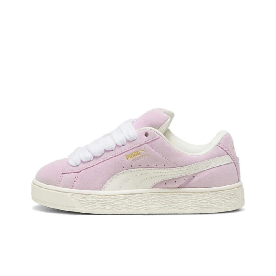 PUMA Suede XL Skateboard Shoes Unisex Low Top Pink Beige 395205-08
