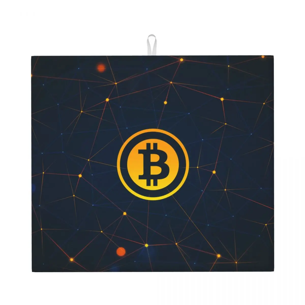 Custom Bitcoin Digital Art Currency Dish Mat for Kitchen Quick Dry Cryptocurrency Btc Blockchain Geek Drainer Pads Countertop