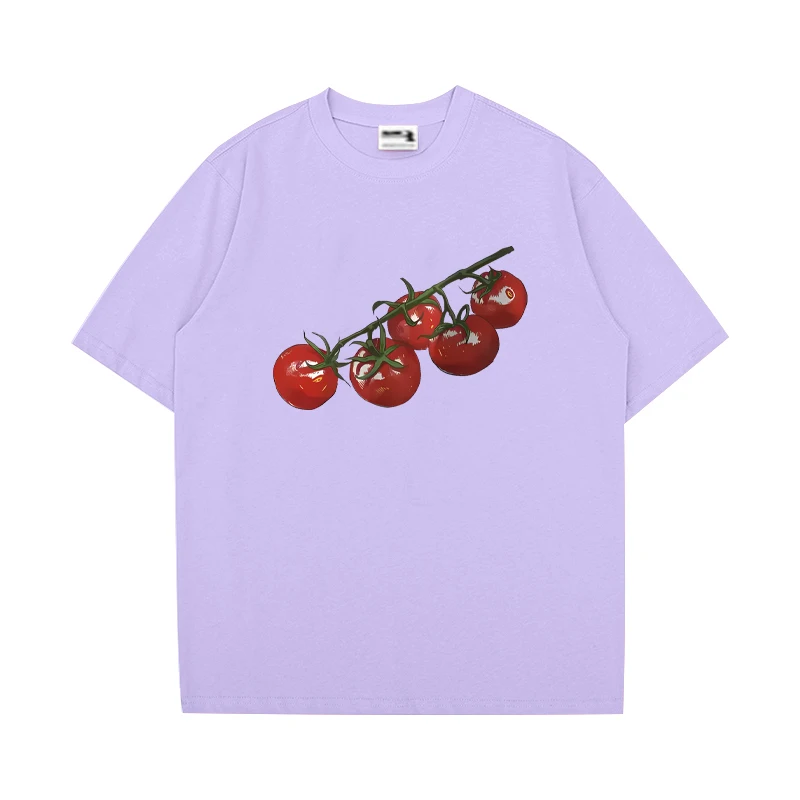 Obst Tomate Graphics Kurzarm T-Shirts Männer Frauen Sommer Y2k Mode Tops Vintage Baumwolle Freizeitkleidung Unisex