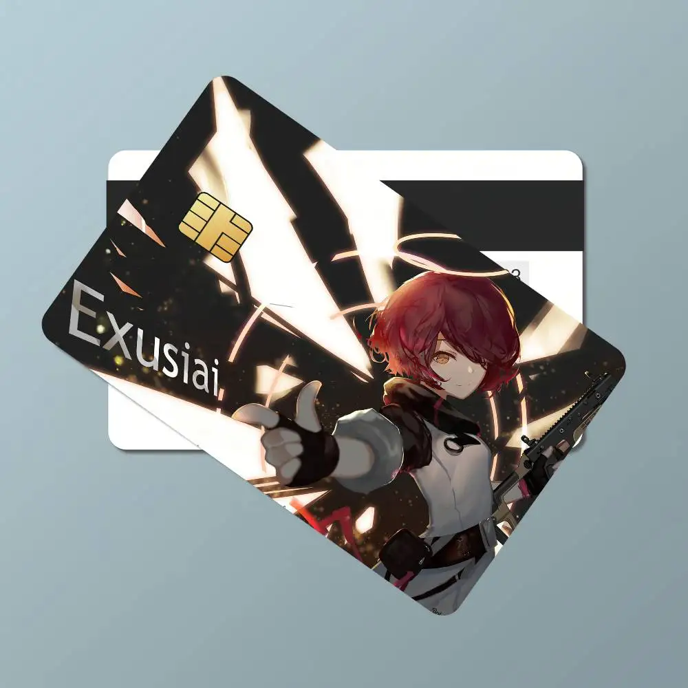 Game Arknights Exusiai Credit Card Skin Stickers for Bank Card Bus Metro Card Sticker Waterproof Gift