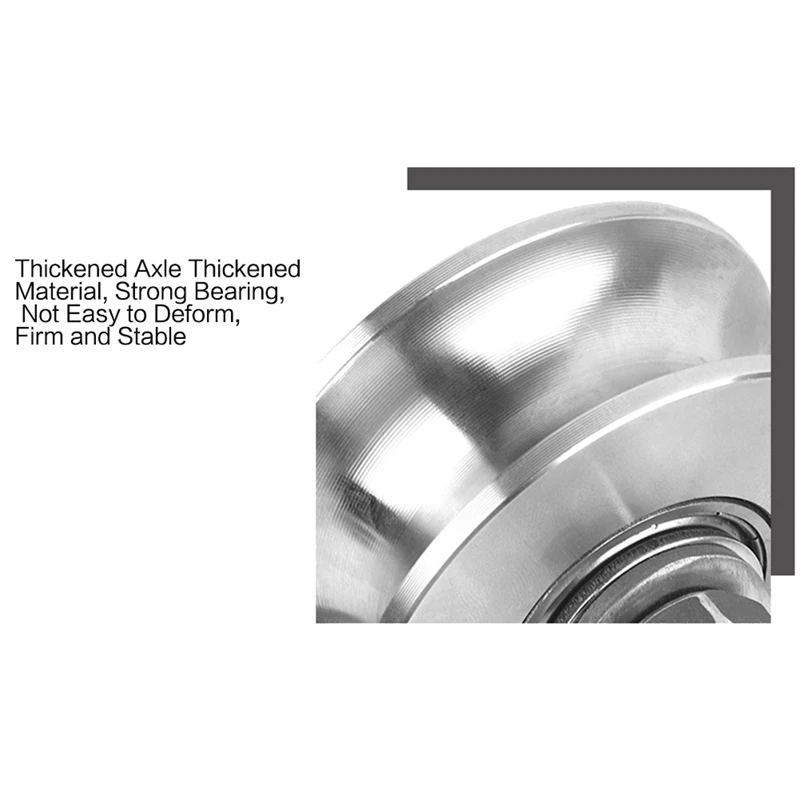 2In 304 Stainless Steel Sliding Door Wheels U-Slot Rollers Heavy Duty Pulleys Smooth Rolling Dual Bearing Plate Casters