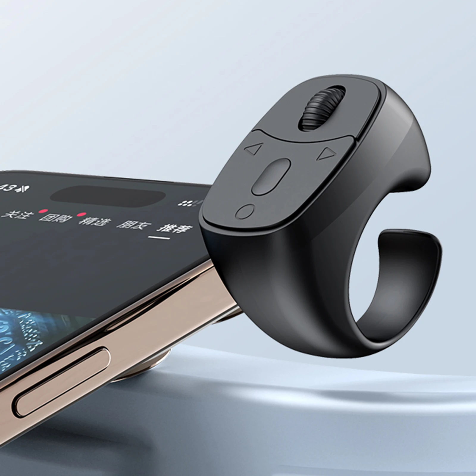 BT 5.3 Fingertip Ring Remote Control Video Flipping And Browsing Finger Ring Mouse Scrolling Ring Page Turner for Smartphones