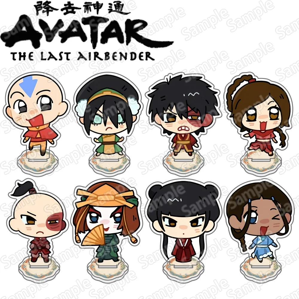 Anime Avatar: Der Herr der Elemente Neuer 10CM Chibi Acryl-Stand-Schlüsselanhänger Aang Katara Zuko Anime HD-Druck Desktop-Deko Sammlerstück – Detail 1