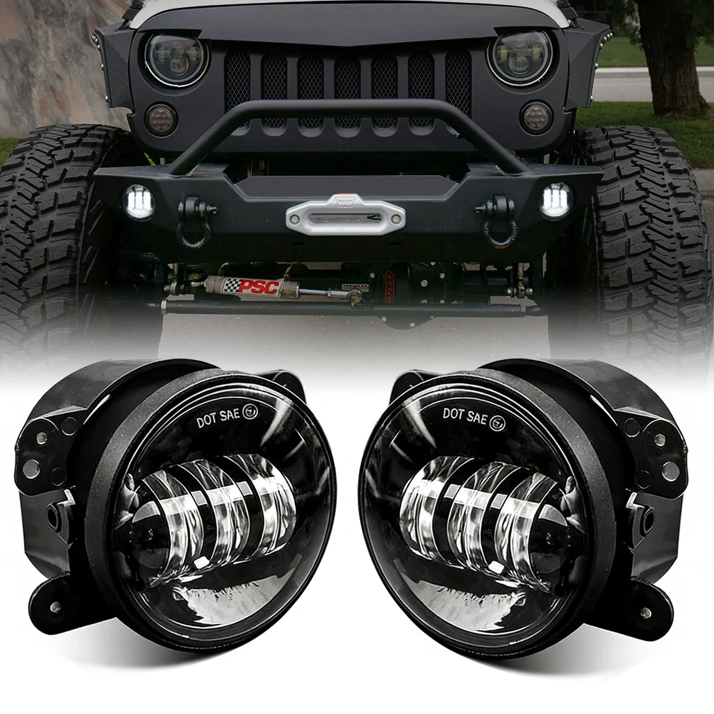 

Светодиодные противотуманные фары для Jeep, 4-дюймовые вспомогательные фары для внедорожников Jeep JK, Dodge Journey, 4x4