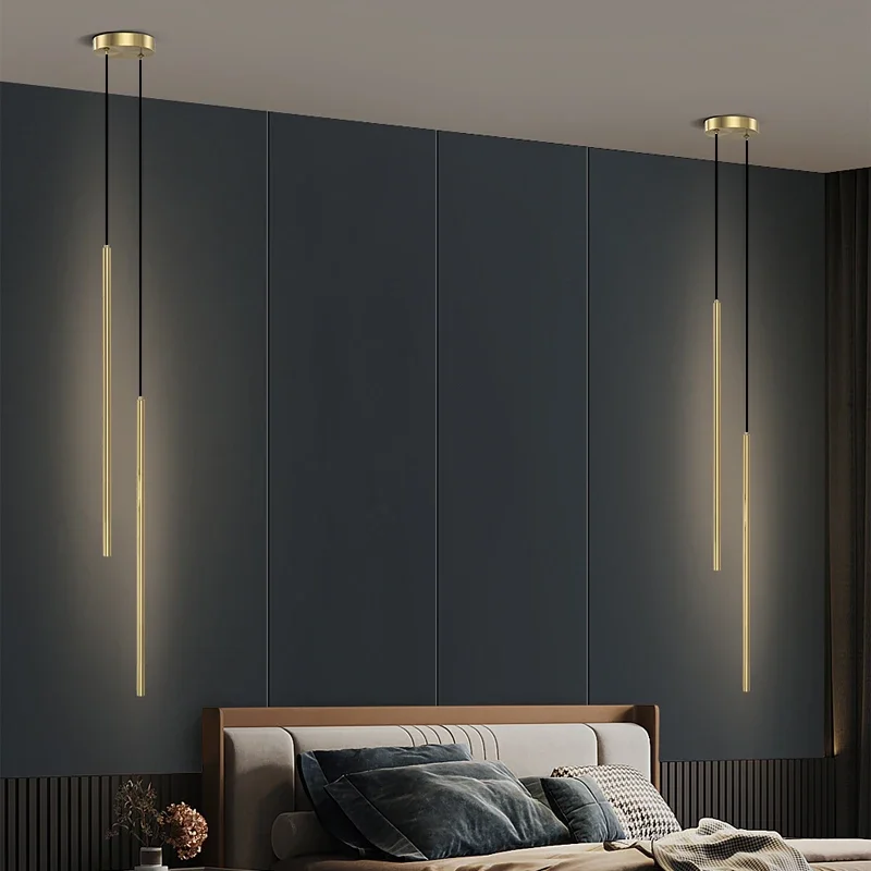 Modern Home Pendant Light Led Lustre 120 100 80 60cm Hanging Lamp Black Gold Pendant Lamp For Living Room Bedroom Bedside Lights