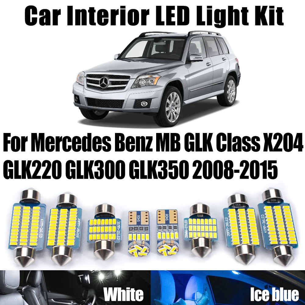 

17Pcs Canbus LED Interior Trunk Light Kit For Mercedes Benz MB GLK Class X204 GLK220 GLK300 GLK350 2008-2015 Car Reading Bulbs