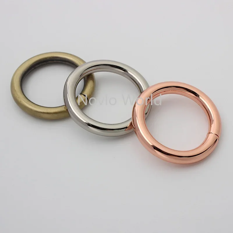 20pieces 7 colors 6 sizes 13-16-19-25-32-38mm pink gold O rings for DIY leather bags close round jump rings