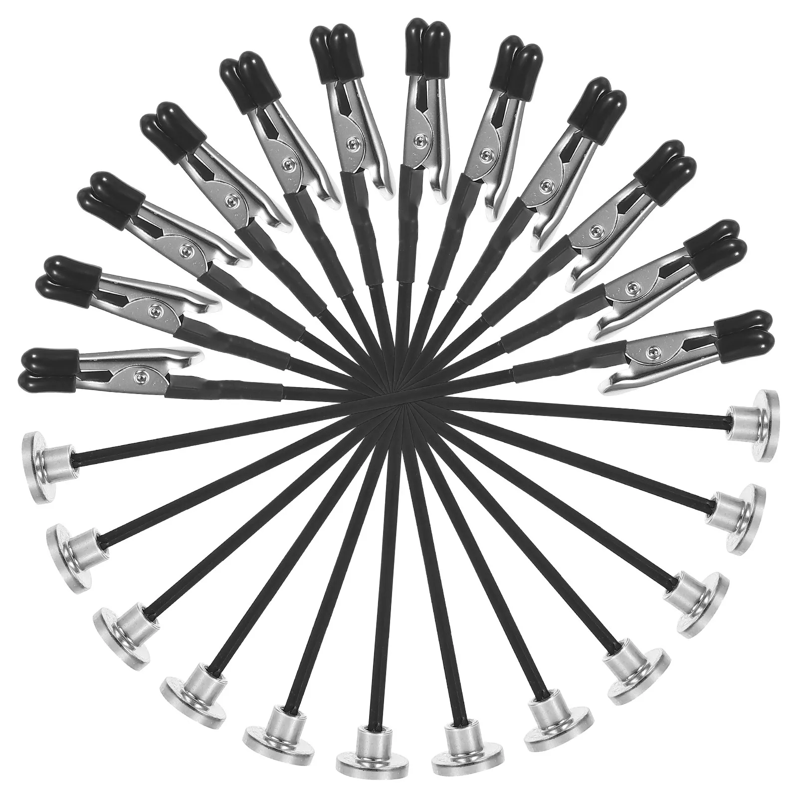 12Pcs Magnetic Bendable Alligator Clips Display Stand Stainless Steel Rubber Soft Head Table Cards Clips Desktop Clamp Shelf