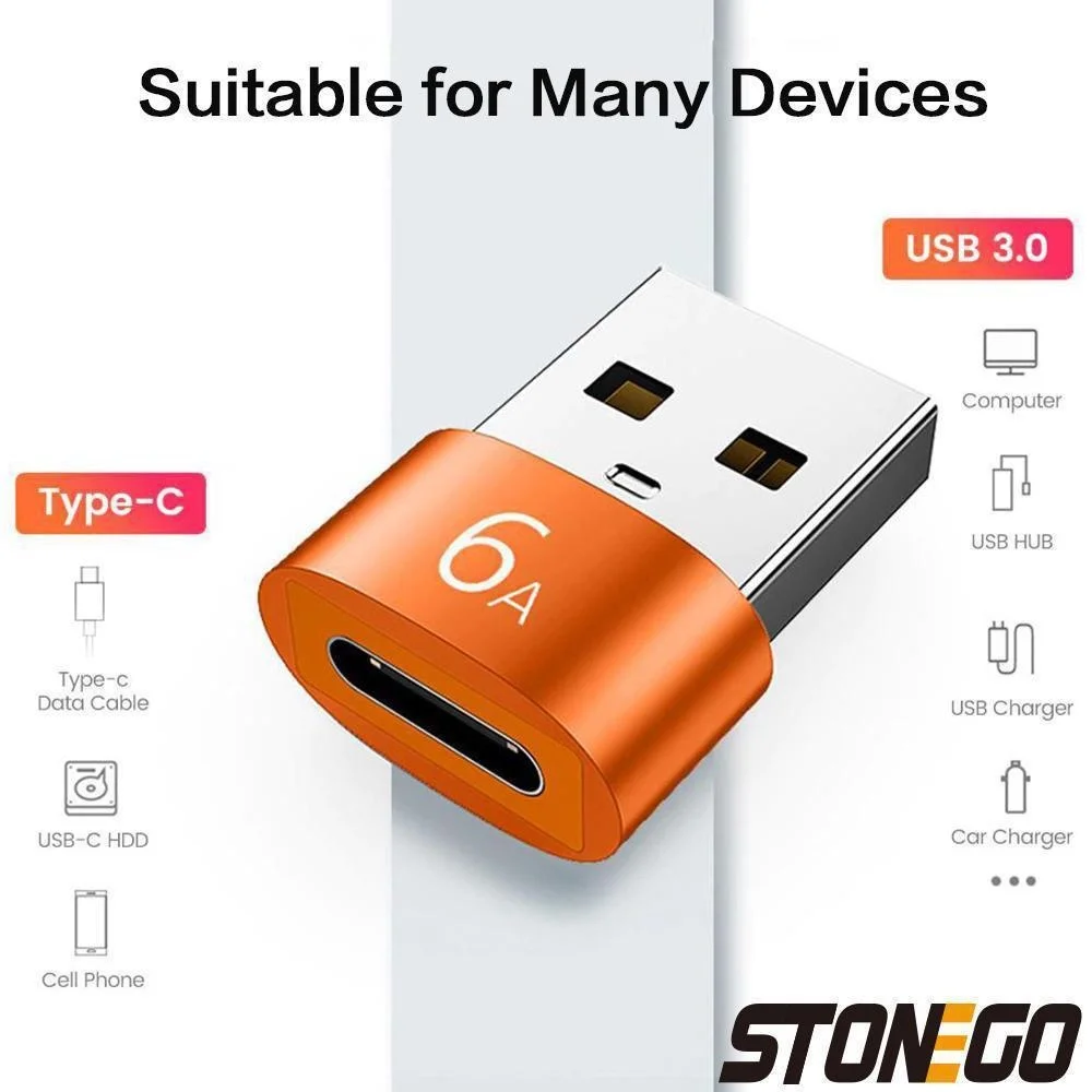 6A USB 3 0 إلى نوع C OTG محول سبائك الألومنيوم محول ل PD شحن أجهزة الكمبيوتر المحمولة الهواتف الذكية
