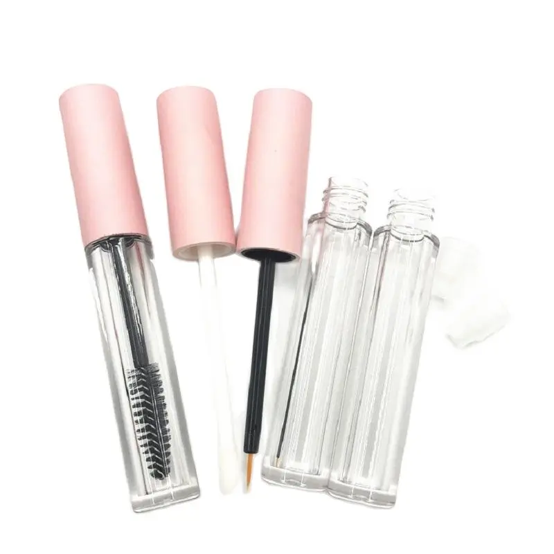 

30pcs 50pcs Clear Lip Gloss Container 3ml Empty Mascara Tube Matte Pink Lid Cosmetic Packing Plastic Eyeliner Refillable Bottle