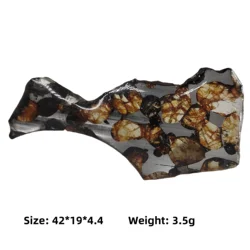Brenham Stone Iron Meteorite Specimen Process Olive Meteorite Slice Natural Meteorite Material Specimen