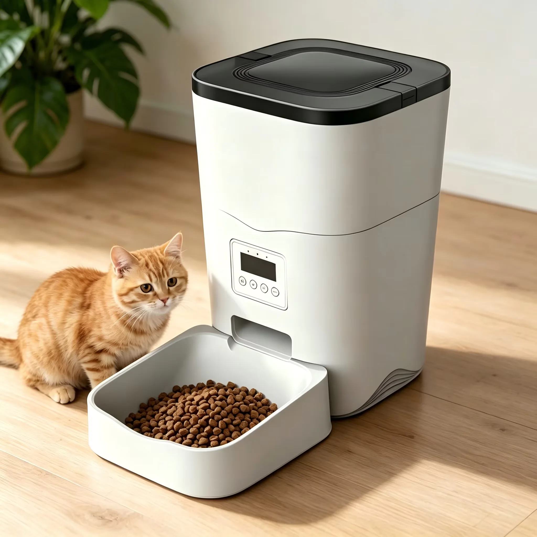 Automatic Smart Plastic Waterproof Charge Indoor Use Pet Feeder APP Remote Control Portion Control Time Setting for Dogs