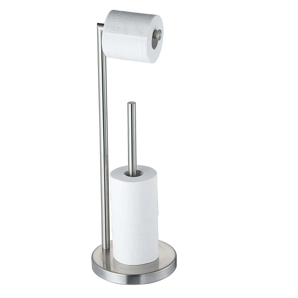 Freestanding Toilet Paper Holder Stand with Reserve, Stainless Steel Tissue Holder, Toilet Paper Stand for Bathroom -1