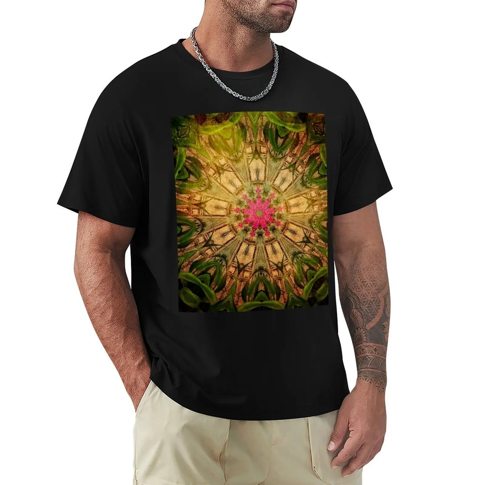 

Garden Mandala T-Shirt valentines clothes T-shirts oversize T-shirt men