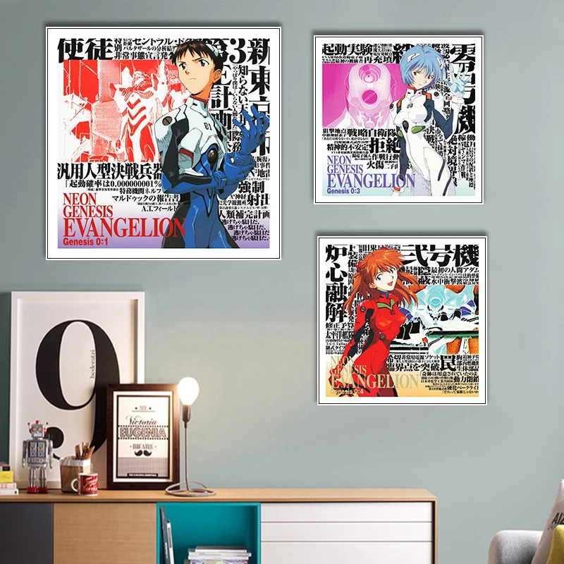 

Neon Genesis Evangelion безрамный холст с художественным принтом в стиле манга аниме периферийные настенные украшения для спальни гостиной игровой комнаты