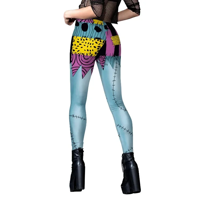 Sally Halloween Leggings per le donne pantaloni da festa zucca Zombies stampa Costume Cosplay adulti Zentai Dress Up Girls Leggings Sexy