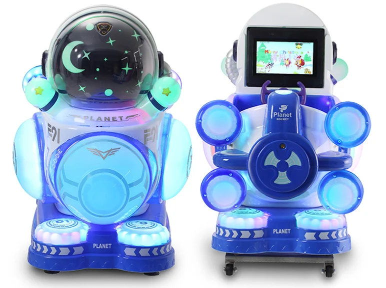 Commercial Electric Coin Operated Game Music Swing Machine Children's Rides Super Tank Rocking Car with Mp5 Screen