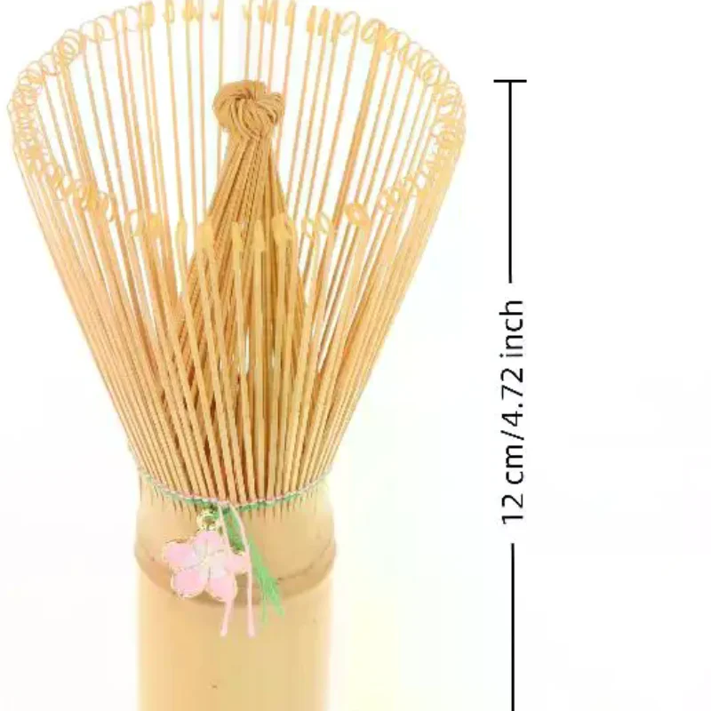 Batidor de Bambú Japonés para Té Matcha, Cepillo para Té Verde en Polvo, Accesorios de Cocina, Herramienta para Té con Colgante de Flor de Cerezo