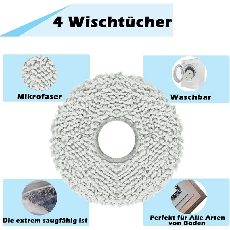 ABBN-For Roborock Qrevo Curv, P20 Pro Vacuum Cleaner Main Side Brush Hepa Filter Mop Cloth Dust Bags Replacement Parts Set