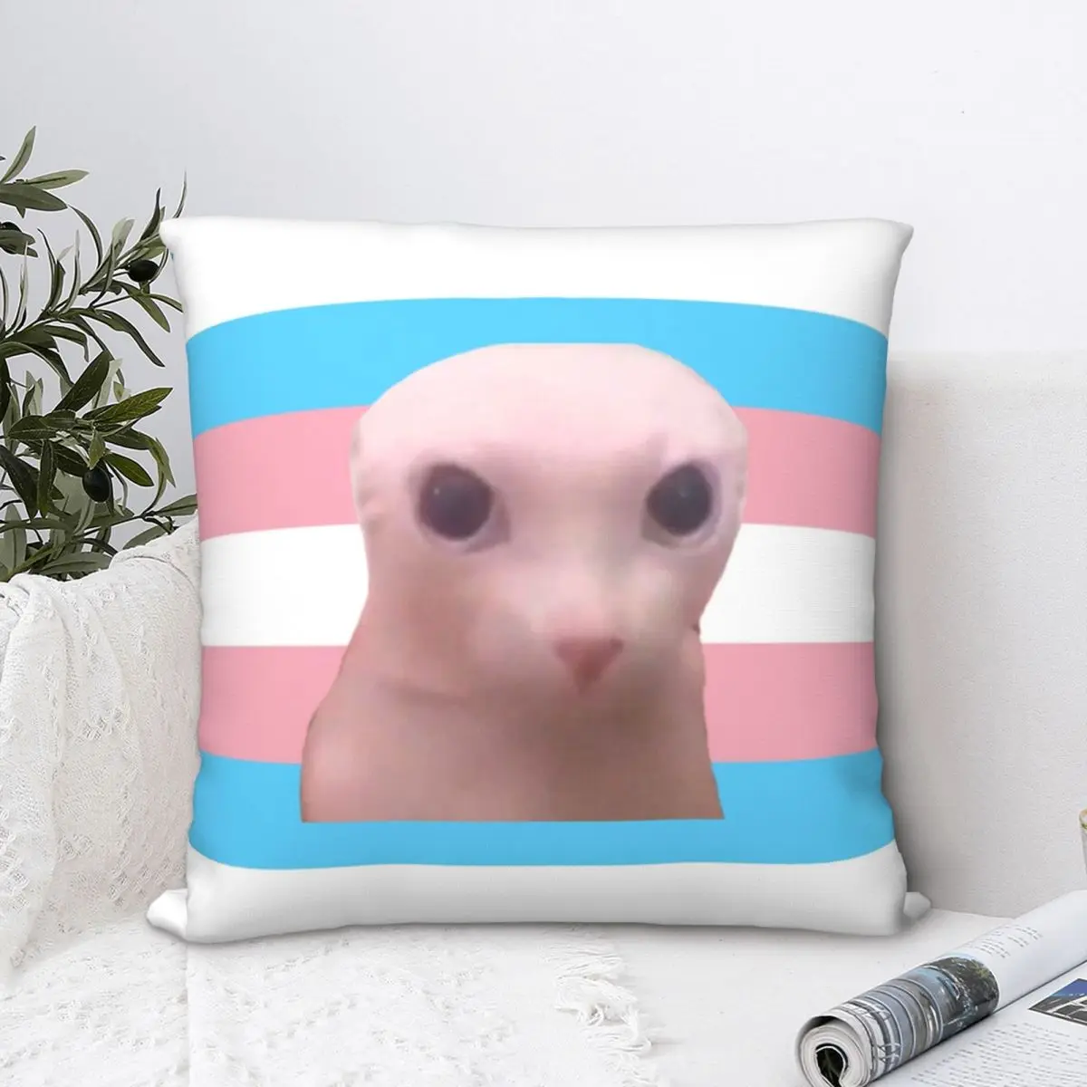 Bingus My Beloved Pillow Case Transexual Flag Cushion Cover Awesome Polyester Decorative Pillowcover for Car 40x40cm