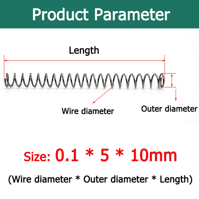 5-10pcs Wire Dia 0.8mm Compression Spring Length 7-70mm 304 Stainless Steel Spring Steel Spiral Pressure Spring Outer Dia 5-21mm