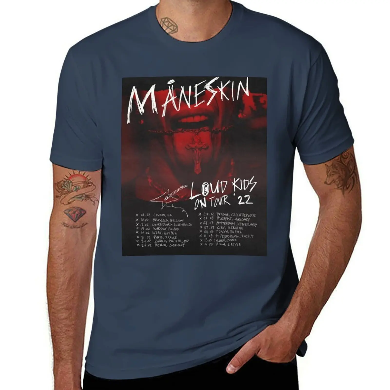 

Loud Kids On Tour '22 Mneskin T-Shirt t shirts for man slim fit t shirt man luxury T-Shirt