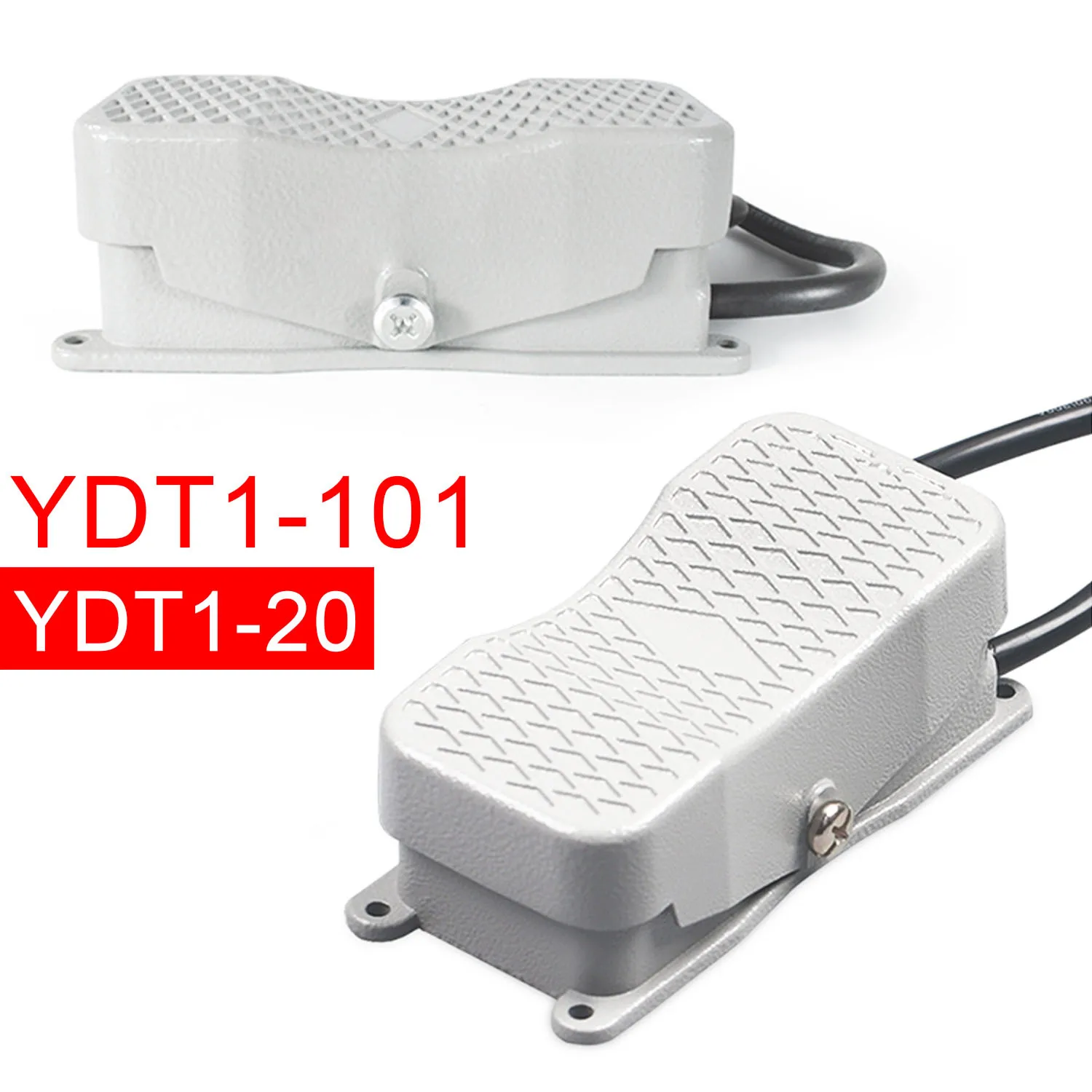 

YDT1-101 YDT1-20 Foot Switch Pedal Push Button Controller Reverse with Wire Cable Aluminum Case Double Single Three Phase Motor