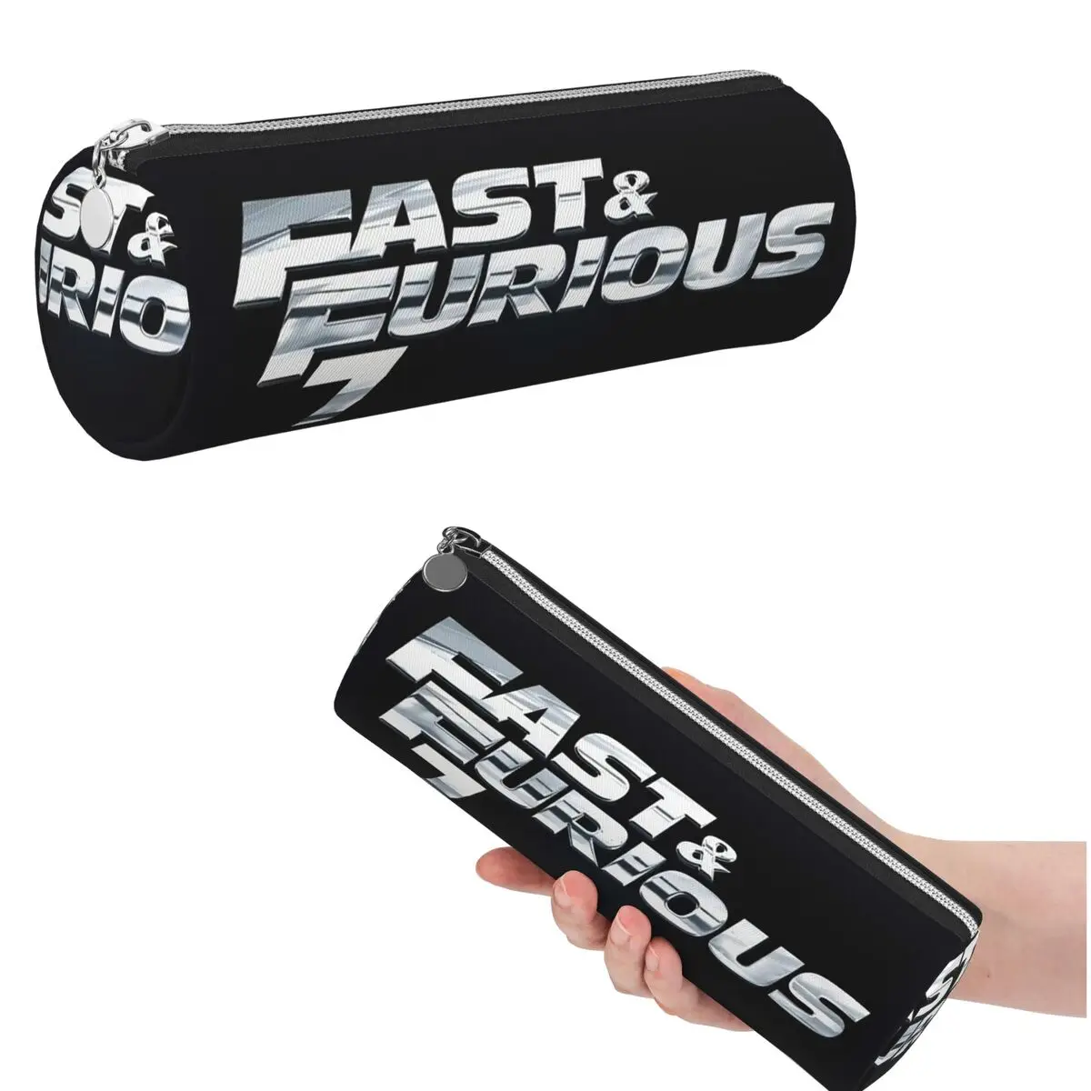 Fast And Furious Federmäppchen für Kinder, Geschenke, zylindrische Stiftbox, Bleistiftbeutel, Stiftetui