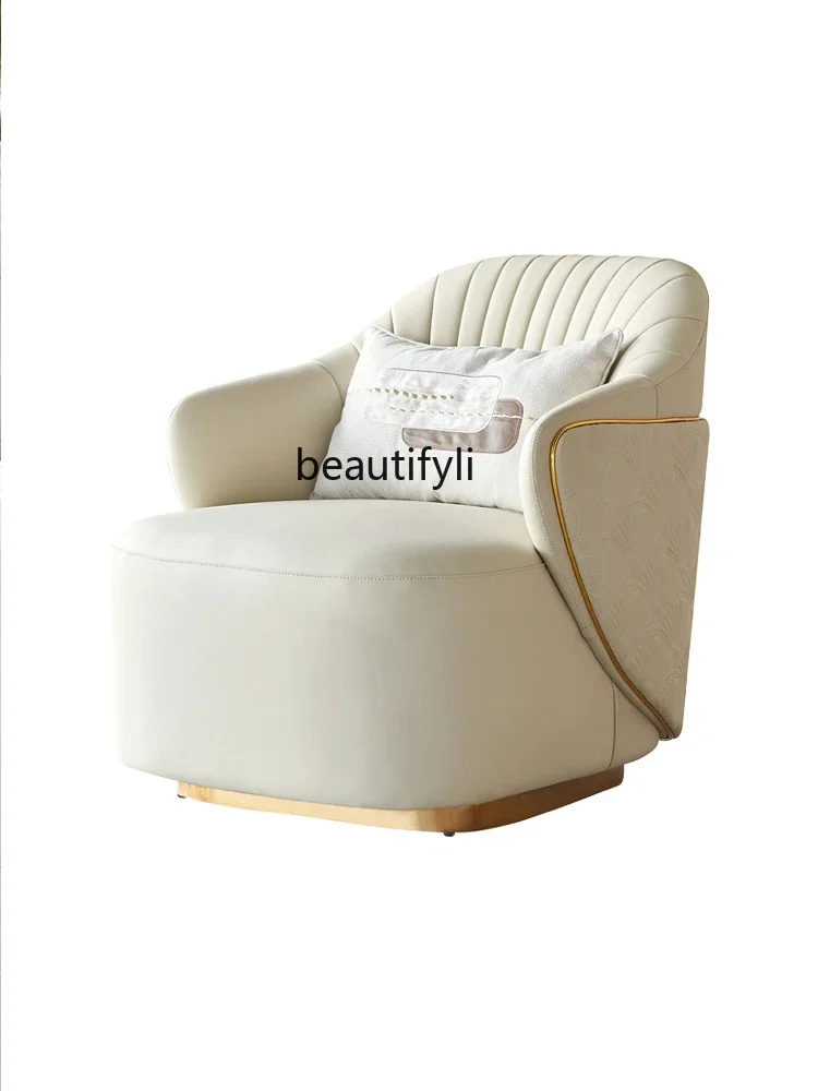 

Light luxury single sofa chair hotel clubhouse cafe leisure chair rotating negotiation office chair