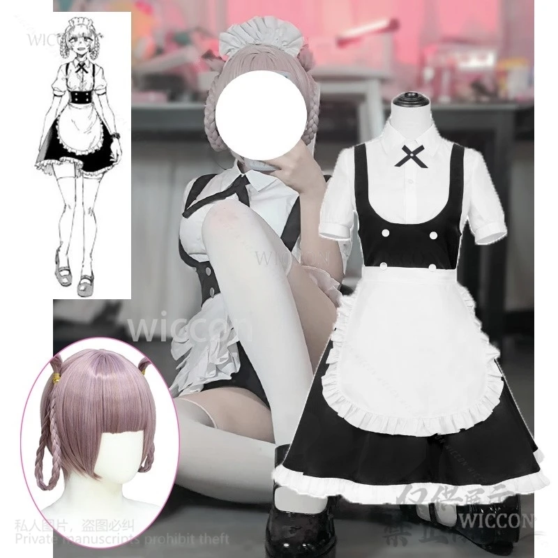 Call Of The Night Anime New Cosplay Nanakusa Nazuna Lolita Maid Uniform Headwear Wigs Costume For Halloween Party Suit Cos