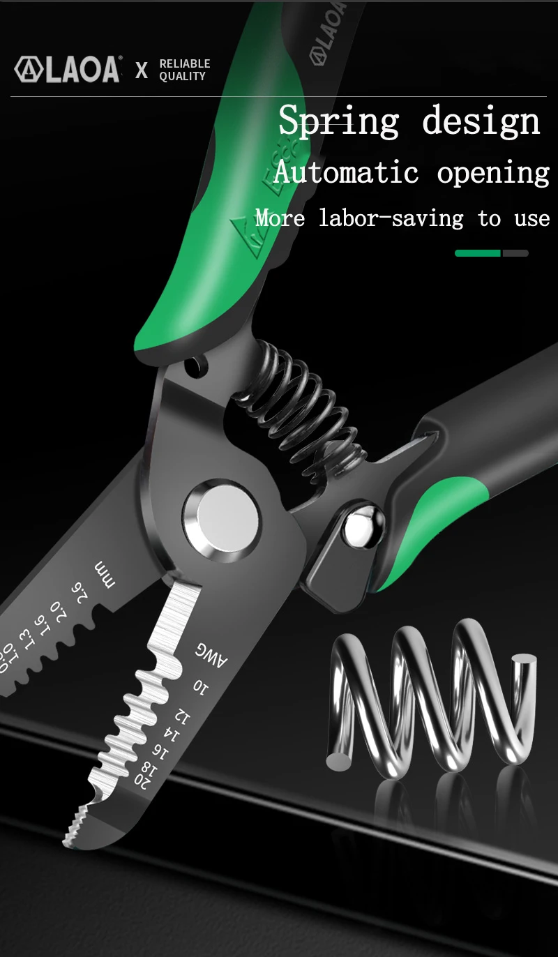 LAOA Taiwan-Hergestellte Industrielle Antistatische Abisolierzange 3-in-1 Spezialzange für Elektriker-Wartung – Detail 3