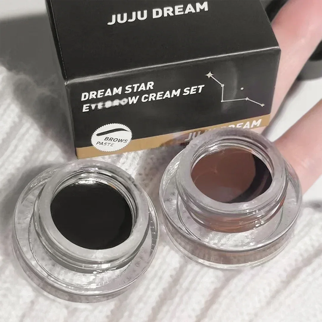 Tintura de maquiagem creme de sobrancelha à prova d'água, corante sem manchas, creme de sobrancelha tridimensional duradouro + pincel