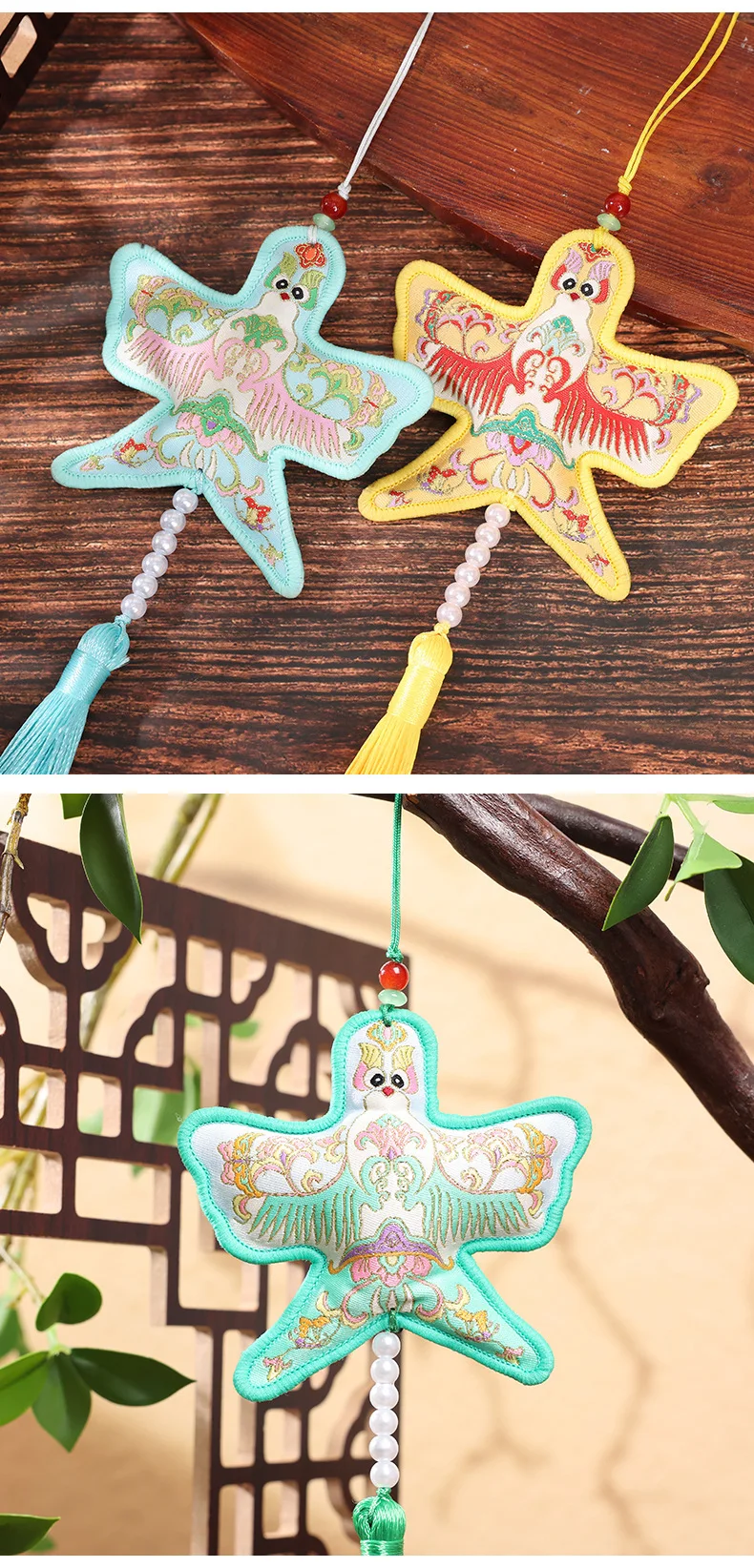 Handcrafted Kite Shaped Sachet Embroidery Fragrant Bag Car Hanging Decor Asian Style Decorative Gift For Everyone