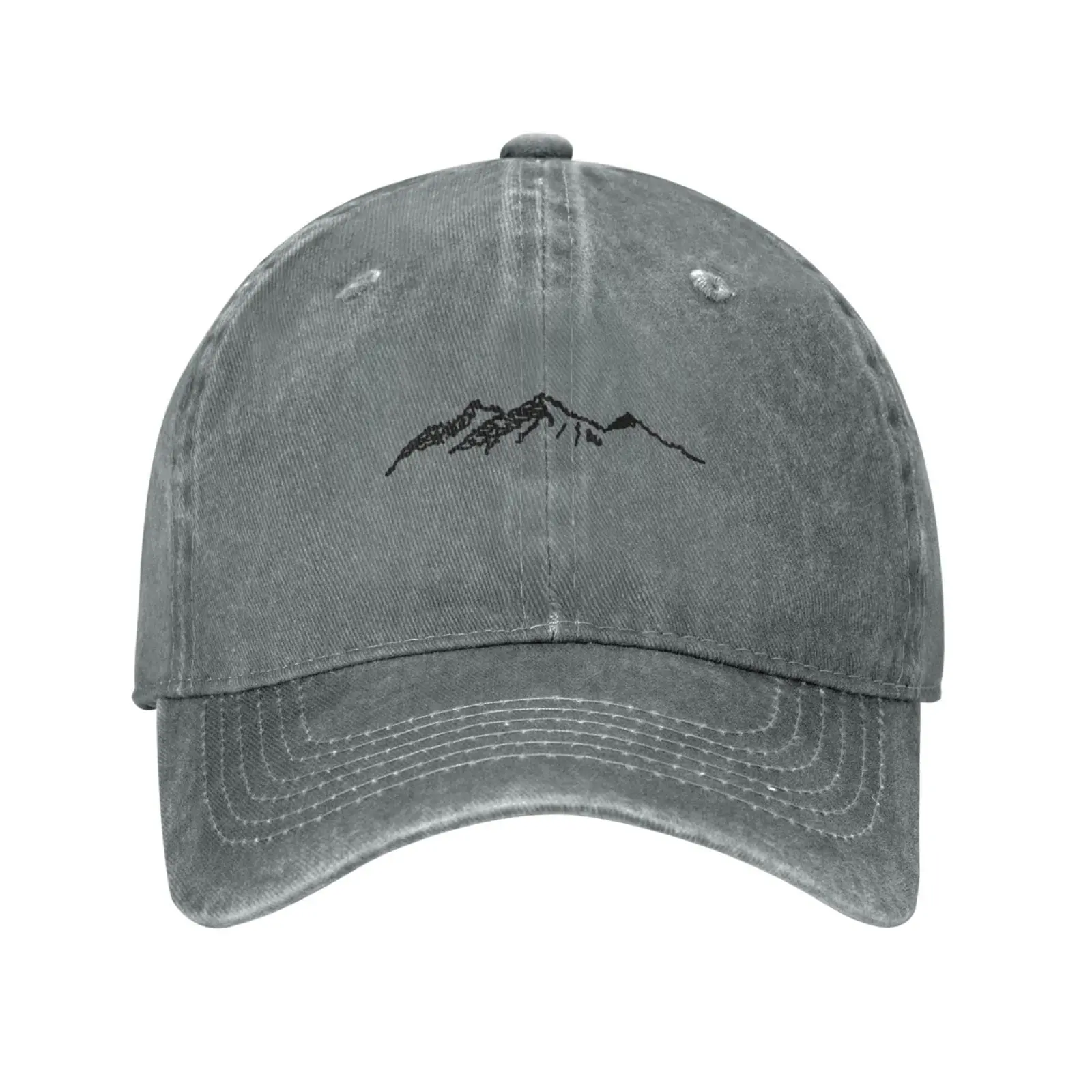 Minimalist Line Drawing Mountain Forest Camping Printed Cap Unisex Adjustable Upf50+ Golf Dad Hat