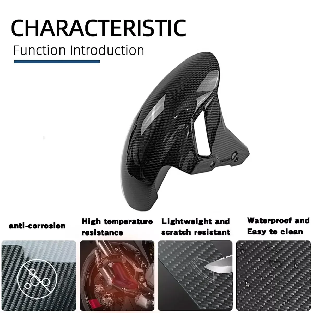 3K ألياف الكربون الجبهة الطين سبلاش عجلة درابزين لسيارات BMW S1000RR S1000R M1000RR M1000R 2019 2020 2021 20222 2023 2024 2025 #2