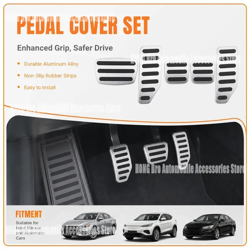 For Isuzu MU-X D-MAX Metal Brake Accelerator Pedals Non Slip Foot Rest Cover No Drill Installation Auto Interior Accessories