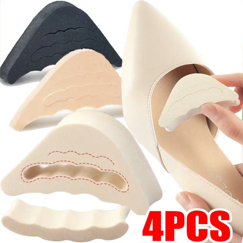 4PCS Women High Heel Toe Plug Insert Shoe Front Filler Cushion Pain Relief Protector Accessories Forefoot Pad Half Feet Insoles